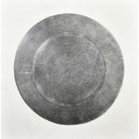 20th Century modern, A study of a pewter charger, graphite on canvas, 36" x 36", (91.5x91.5cm).