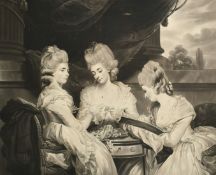 19th Century, After Sir Joshua Reynolds, 'The Ladies Waldegrave', mezzotint, with print sellers