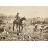 After Thomas Blinks, Fox Hounds on a scent, photogravure, signed in pencil, Published in 1892 by