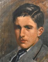 Paul Paul (1865-1937), a head study of a boy, oil on canvas laid down, 10" x 8" (25 x 20cm).