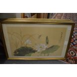 Chinese School, a set of four landscape paintings depicting birds, insects, flora and fauna.