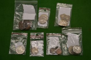 A small collection of coins.