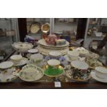 Cabinet cups and saucers and other decorative china.