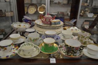 Cabinet cups and saucers and other decorative china.