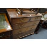 A George III oak straight front chest of drawers.