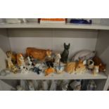 A group of Beswick and other porcelain animals.