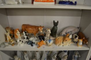 A group of Beswick and other porcelain animals.