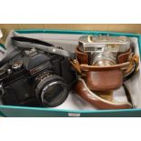 A Voigtlander Vitomatic IIa camera with original leather case together with a Gaf L-17 35mm camera