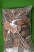 Large quantity of farthings and half penny pieces.