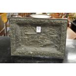 A Japanese cast metal decorative tray.