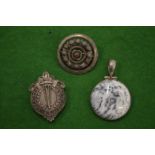 Hardstone pendant and other items.