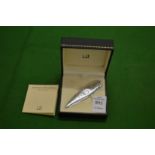 A Dunhill silver letter opener with original box.