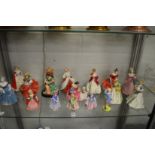 A good collection of Royal Doulton and other figurines.