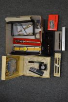 A Mont Blanc fountain pen, boxed and other writing equipment etc.