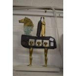 An unusual abstract bronze glass and marble figure of a horse.