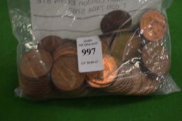A quantity of Queen Elizabeth pre-decimal one penny pieces.