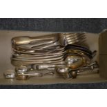 A quantity of silver flatware.