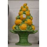 A Casa Pupo model of lemons in a basket.