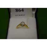 An 18ct gold and diamond solitaire ring, size K.