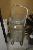 A large glass storage jar.