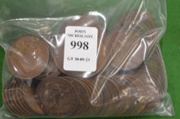 A quantity of George IV penny pieces.