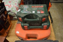 A Bosch portable drill, a jigsaw and other items.