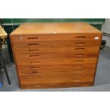 A good mahogany ten drawer plan chest.