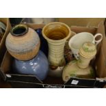 Various vases and other items.
