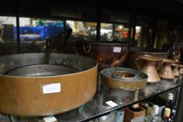 Copper pans and other items.