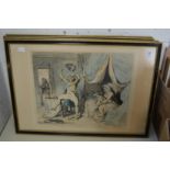 The Morning after Marriage, reproduction colour print and three others similar, uniformly framed and
