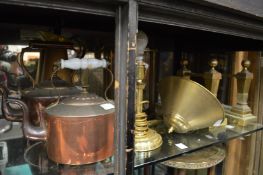 Copper kettles, lamps etc.