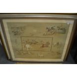Snaffles, colour print depicting polo players together with two other equestrian scenes.