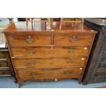 A George III mahogany straight front chest of drawers.