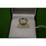 A 9ct gold and cubic zirconia solitaire ring, size O½.