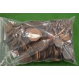 Large quantity of farthings and half penny pieces.