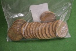 A quantity of three penny pieces.