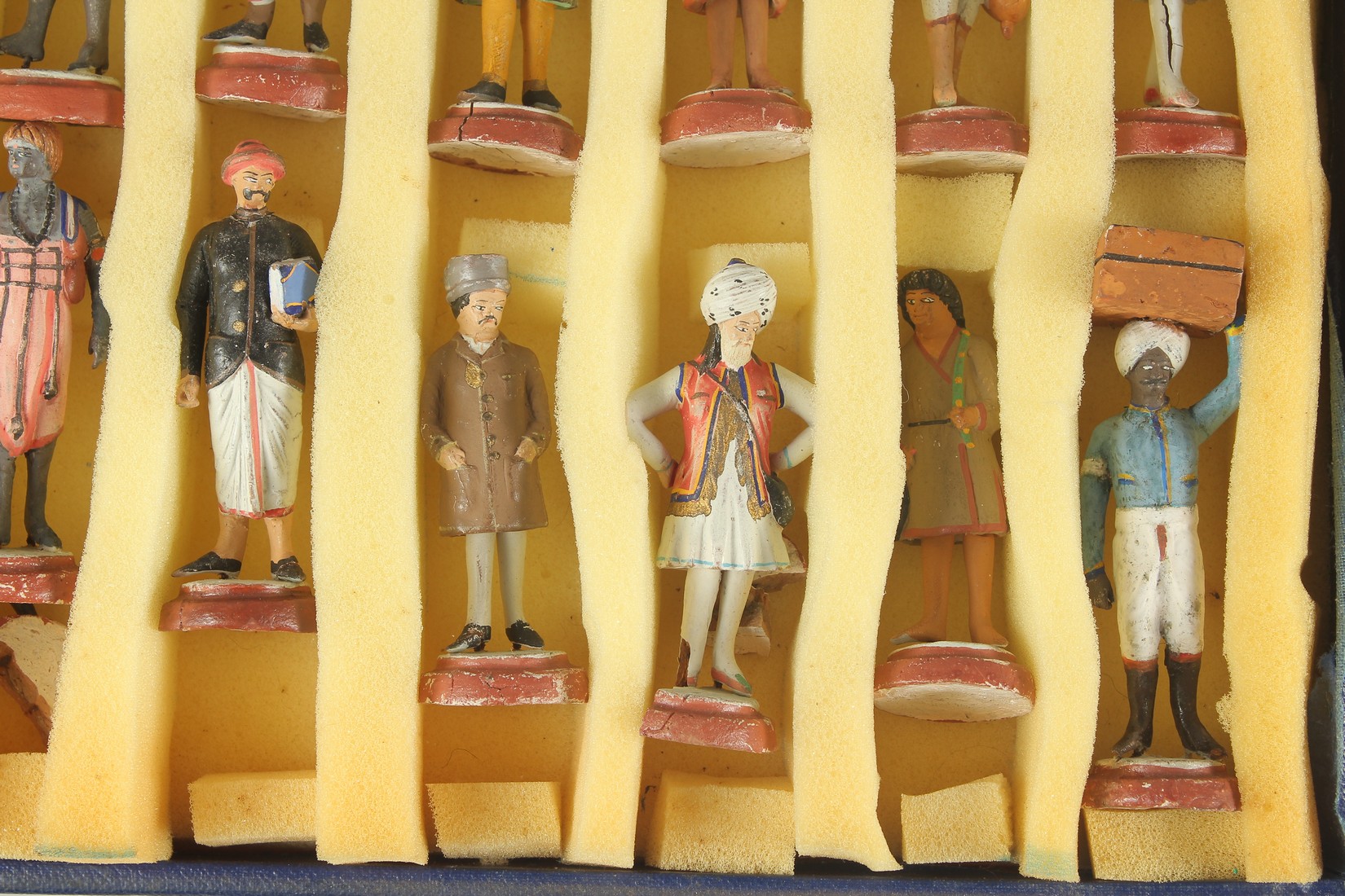 A LARGE COLLECTION OF EARLY 20TH CENTURY INDIAN CERAMIC FIGURES, each approx. 8cm, (some with - Image 8 of 10