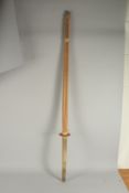 A 20TH CENTURY JAPANESE SHINAI, with chamoix leather grip and split bamboo shaft, with resin