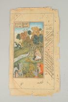 A FINE 19TH CENTURY INDIAN MINIATURE PAINTING, depicting holy saints, fine calligraphy to verso,