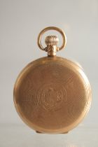 A GENTLEMAN'S 9CT GOLD POCKET WATCH.