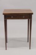 A GOOD GEORGE III MAHOGANY BONHEUR DU JOUR the top fitted with four small drawers either side of