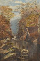 Johan Acton-Butt (19th Century), 'Fairy Glen, Near Bettws -Y-Coed', oil on canvas, signed, also