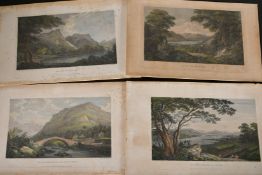 W. Byrne and L. Landseer after Farrington, a set of eight hand-coloured engravings of Lake