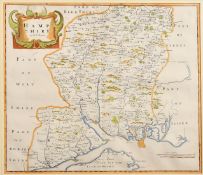 Robert Morden, a group of four 17th Century engraved maps with later hand colouring, of Kent,