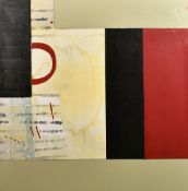 Jacques Coulais (20th Century French School), an abstract composition, acrylic and collage, label