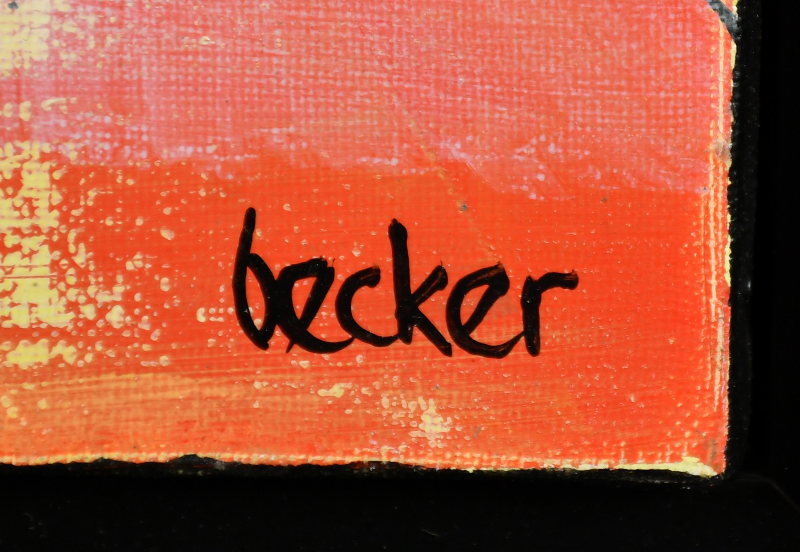 Becker, Continental School, Circa 1998, a semi-abstract coastal landscape, oil on canvas, signed, - Image 3 of 4