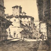 Albany Howarth (1872-1936), 'On the Ponte Vecchio, Florence', etching, signed and inscribed in