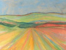 Jeff Hoare (1923-2019) British, 'Provence Summer', pastel, titled verso, 18" x 23.75", (46x64.