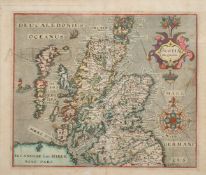 William Hole, 'Scotia Regnum', a hand-coloured map of Scotland, 17th Century, plate size 10.5" x 13"
