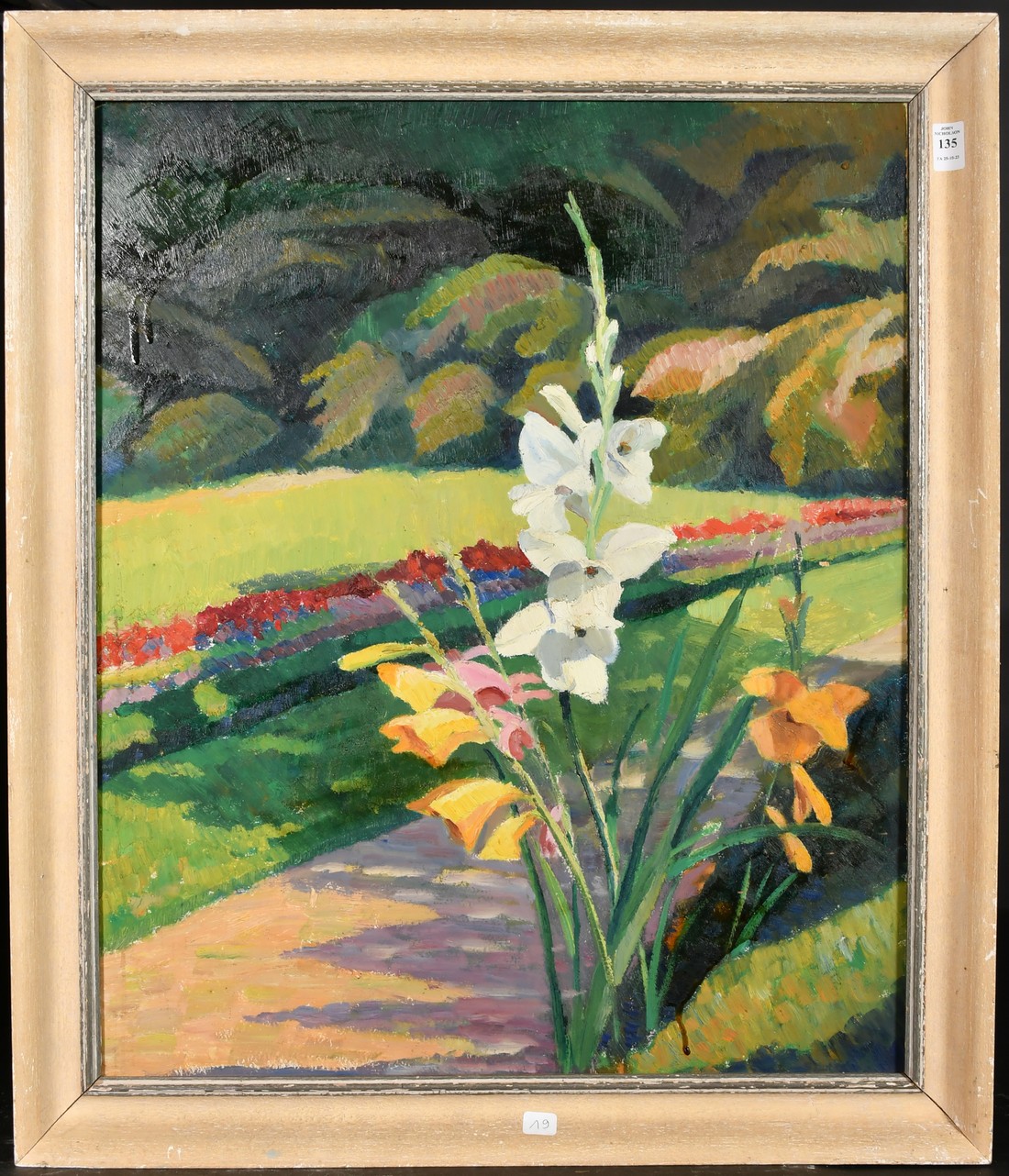 Mid-20th Century French School, a study of flowers in a park, oil on board, 25.5" x 21" (65 x 53cm), - Image 2 of 3
